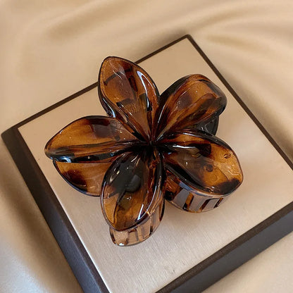 Womens Egg Flower Hair Claw Clips Large Secure Lightweight - Smarsty