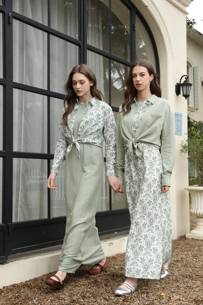 AS 2025 spring summer linen shirt + dress collection high quality print linen and knitting cardigan woman outfit - Smarsty