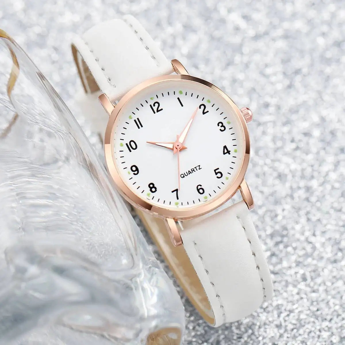 Fashion Arabic Dial Quartz Watch with Leather Strap for Women - Smarsty