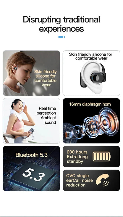 Wireless Bluetooth Headphones Bone Conduction Noise Canceling - Smarsty