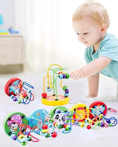Colorful Wooden Roller Coaster Educational Circle Toy For Preschool Learning Bead Maze Toy Perfect Gift For Young Children - Smarsty