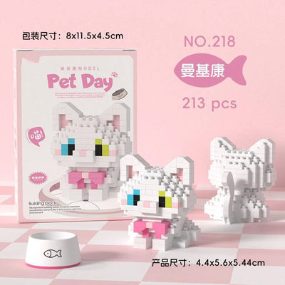 Animal Small Particle Dog Cat  Mini Building Blocks DIY Assembly Brick Sets Educational Toys for Kid 10 To 12 Year Birthday Gift - Smarsty