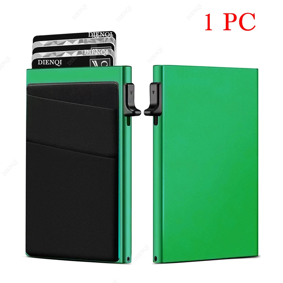 Anti-theft Cards Protectors Card Holder Minimalist Smart Wallet RFID Protection Aluminum Metal Box Cardholder Case Porte Carte - Smarsty