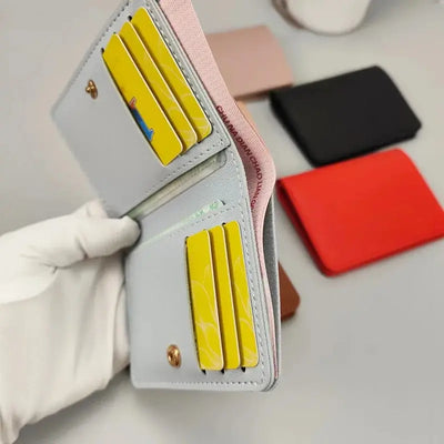 Classic Designer PU Leather Small Wallet for Men Short Simple Women's Purse Fashion Ultra Thin Credit Card Bag Coin Purse - Smarsty