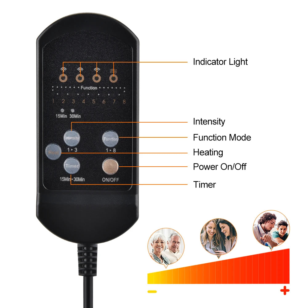 Electric Massage Chair Pad with Heating and Vibration - Smarsty