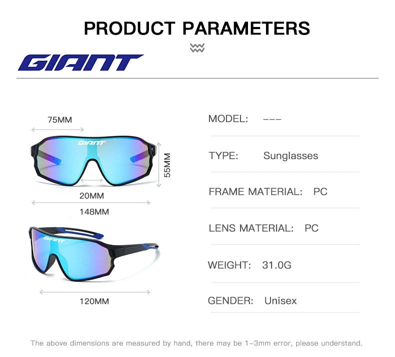 GIANT Top Seller Cycling Glasses UV400 Anti Fog REVO Lenses HD Clarity CE/ANSI Certified Cateye Design MTB/Road Bike man women