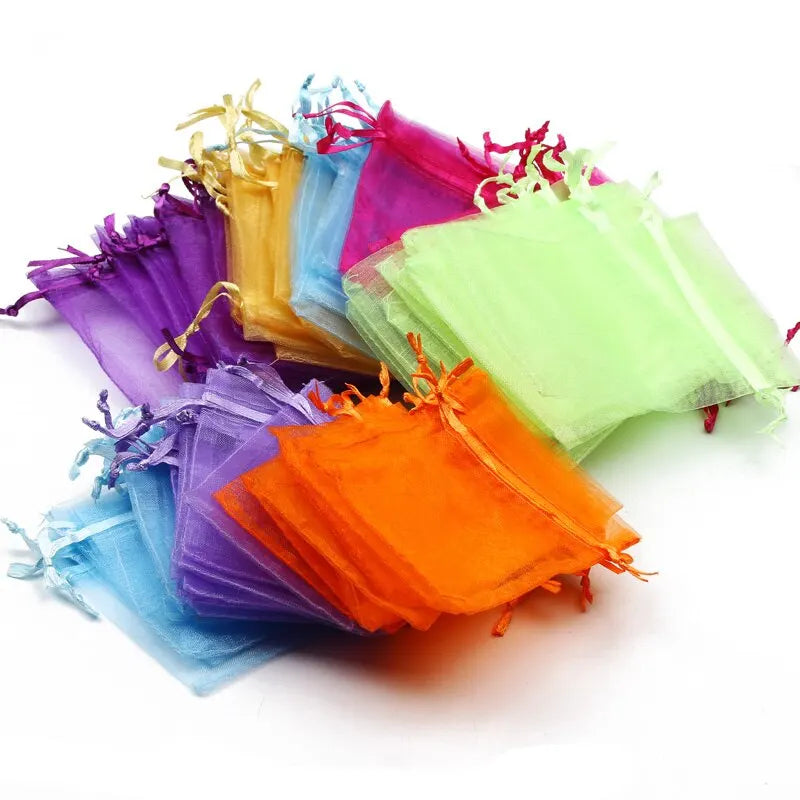 50pcs Multicolor Organza Bags for Jewelry Packaging - Smarsty