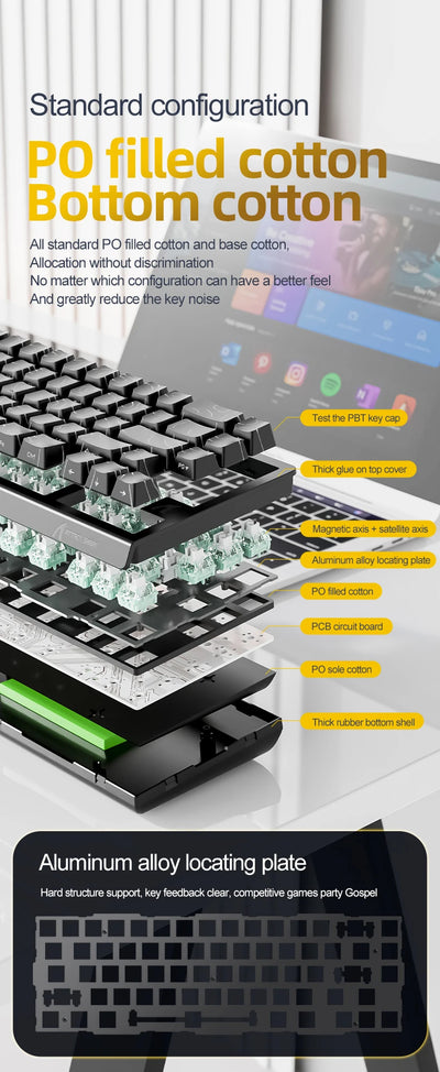 Wired Mechanical Gaming Keyboard With Rapid Trigger 8000Hz - Smarsty