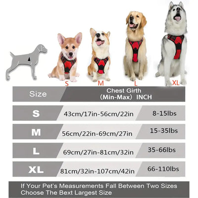 Heavy Duty Reflective No Pull Dog Harness with Easy Control Handle - Smarsty
