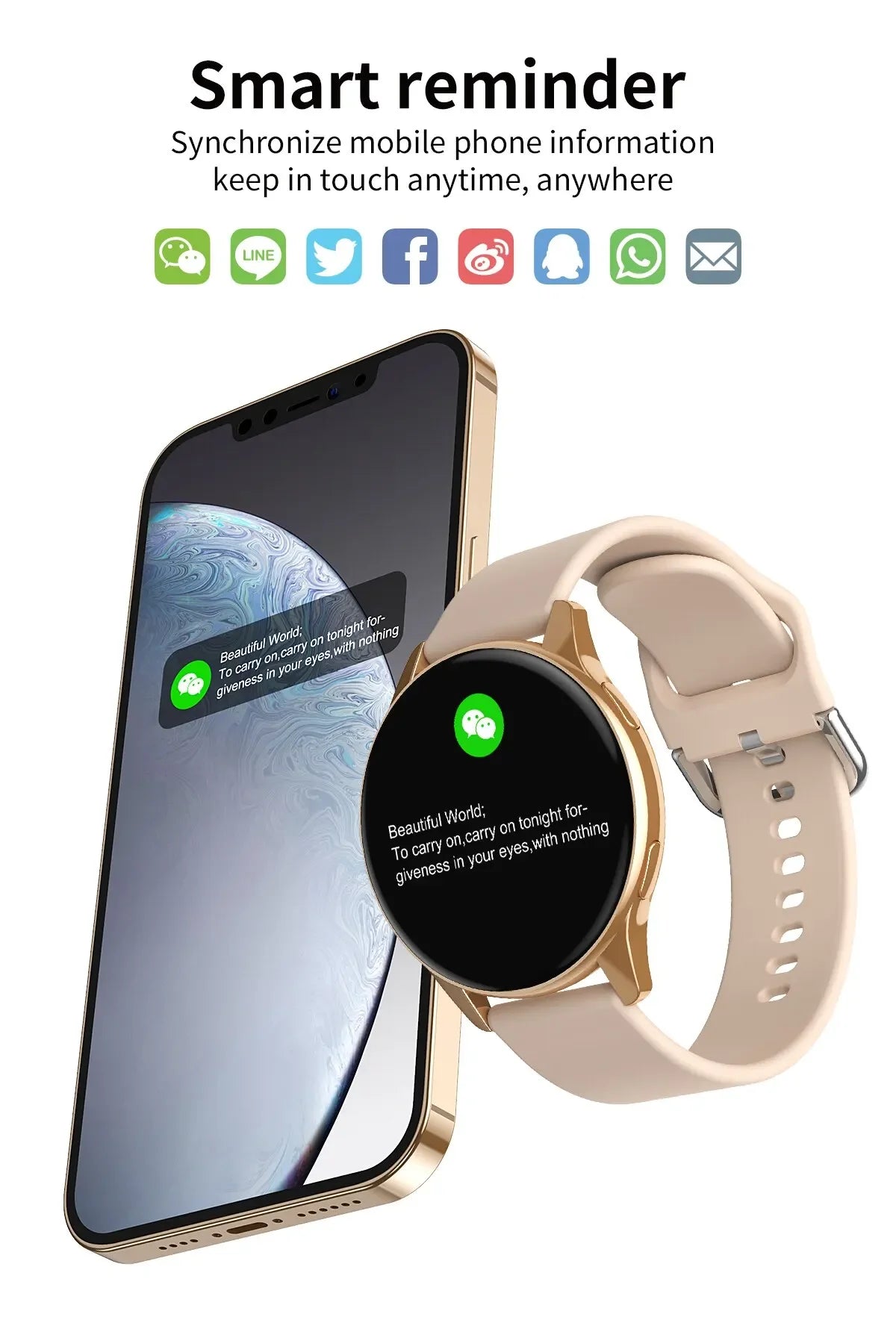 Women Bluetooth Smart Watch with Heart Rate Monitoring - Smarsty