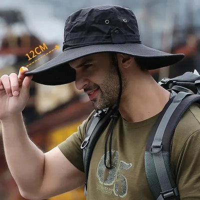 New Sun Protection Fishing Hat Summer Breathable Mesh Camping Hiking Caps Anti-UV Sun Hat Mountaineering Caps Men's Panama Hat by Smarsty