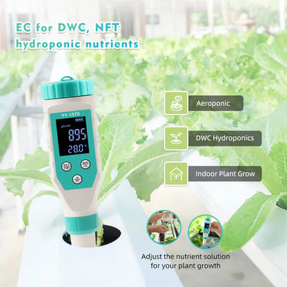 Digital Chlorine PH Tester 7 in 1 Water Quality Analyzer - Smarsty