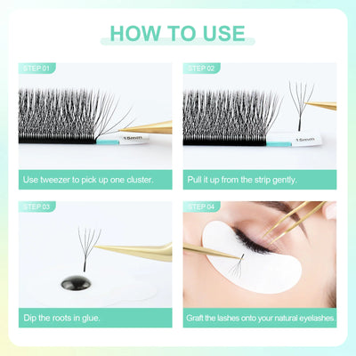 NAGARAKU 3D W Shape Premade Fans Eyelash Extensions - Smarsty