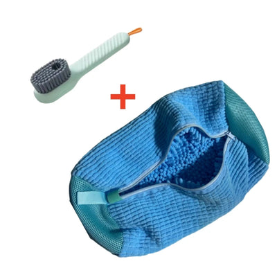 1/2/4PCS Shoe Washing Machine Bag with Liquid Shoe Brush Set Durable Laundry Shoe Bag and Soft Bristle Clean Brush for All Shoes - Smarsty