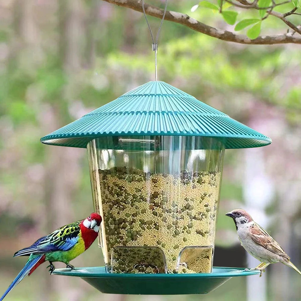 Transparent Plastic Bird Feeder for Wild Birds Hanging Station - Smarsty