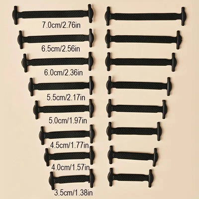 New 16Pcs Elastic Shoe Laces All Sneakers Silicone Stretch Shoelaces Unisex Fashion No Tie Shoelace Rubber Band Shoelaces - Smarsty