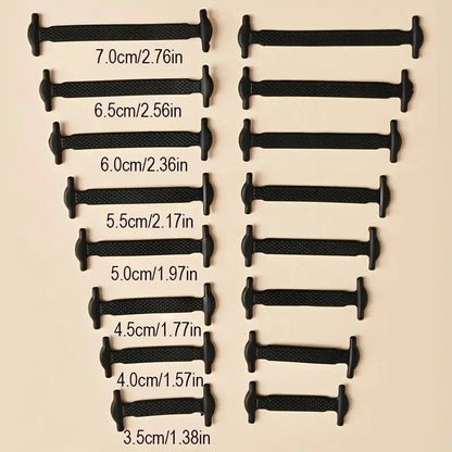 New 16Pcs Elastic Shoe Laces All Sneakers Silicone Stretch Shoelaces Unisex Fashion No Tie Shoelace Rubber Band Shoelaces - Smarsty