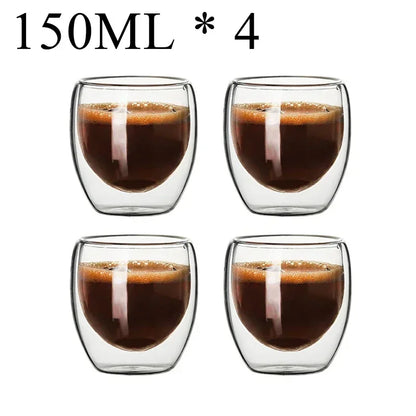 Double Wall Borosilicate Glass Mug Set for Hot Drinks - Smarsty