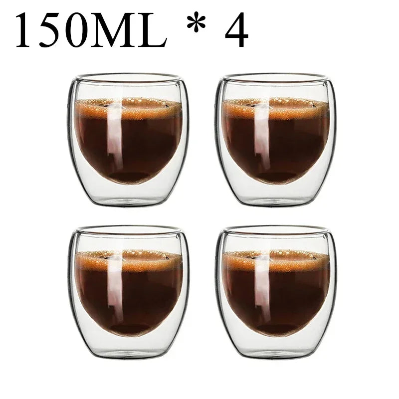 Double Wall Borosilicate Glass Mug Set for Hot Drinks - Smarsty
