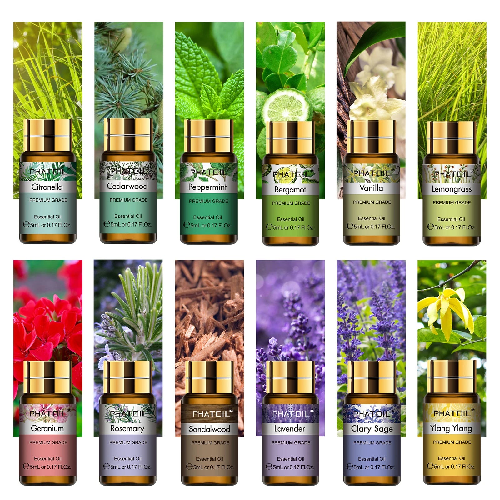 PHATOIL 15 Piece Essential Oils Set for Relaxation - Smarsty
