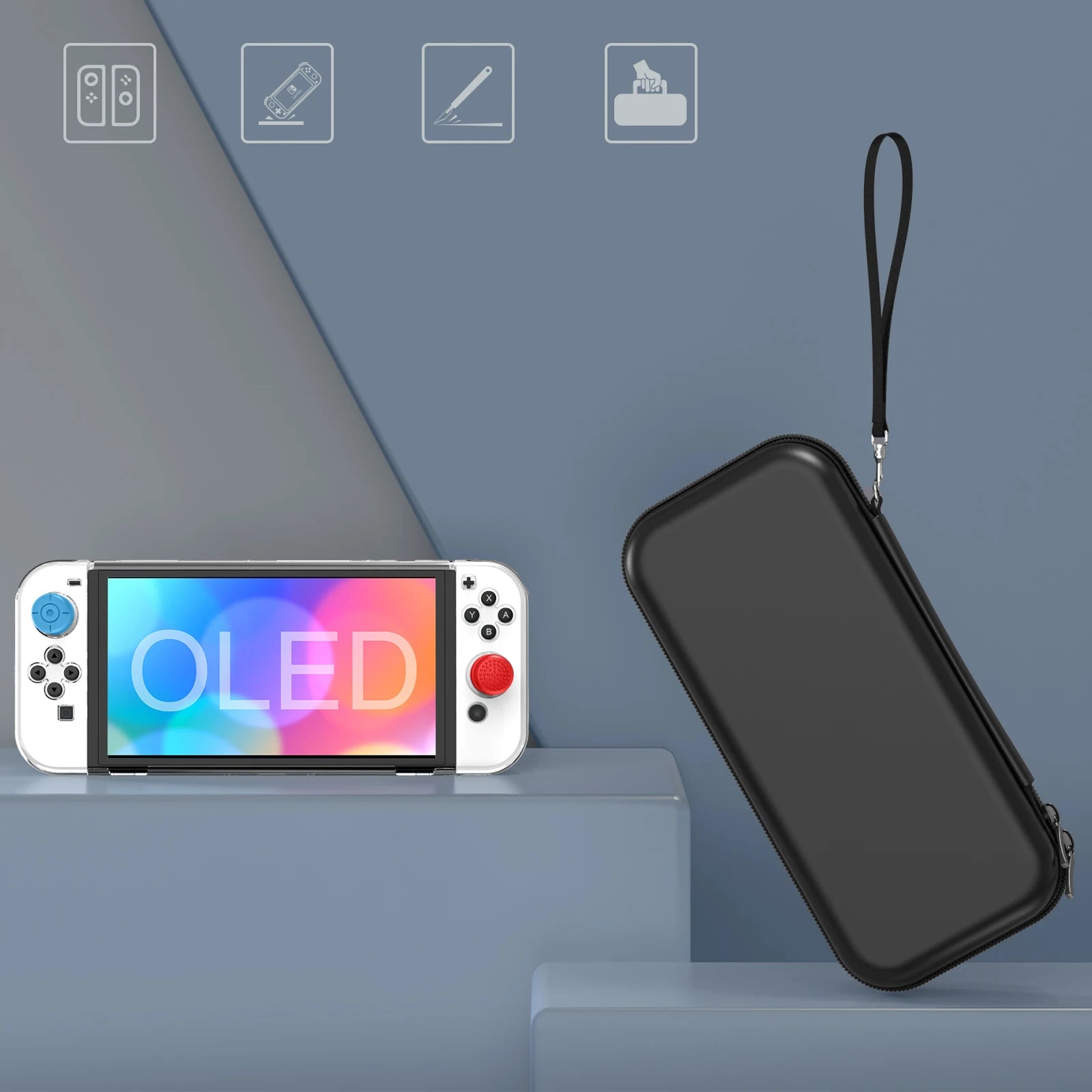 Nintendo Switch OLED Model Carrying Case 9 in 1 Kit - Smarsty