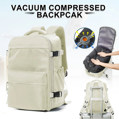 Fashion College Backpack Men Vacuum Compression Backpack, Women Men 15.6in Laptop Backpack Expand Hiking Vacuum Travel Backpack - Smarsty