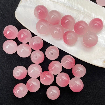 50Pcs 8mm Dual Color Glass Spacer Beads Set For Jewelry - Smarsty