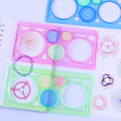 Geometry Spirograph Drawing Stencils Set Painting Template Art Crafts Creative Kids Educational Toy Variety of Flowers Ruler by Smarsty