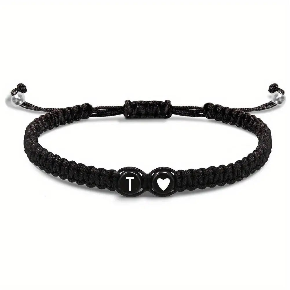 Handmade Adjustable Heart Bracelets A-Z Initials for Friendship - Smarsty