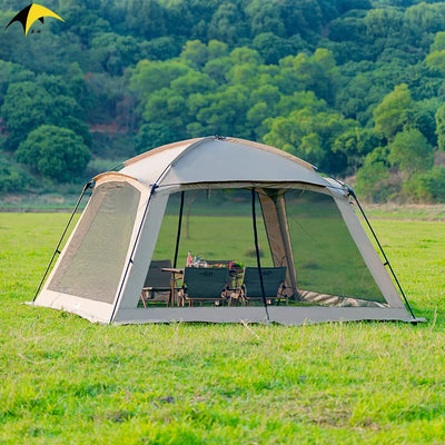 Outdoor Camping Mosquito Nets Tents 6-15 Person Rainproof Silver Glue Sunscreen Beach Picnic Sunshade Canopy Camping Equipment by Smarsty