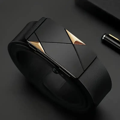 Stylish Mens PU Leather Belt with Automatic Buckle - Smarsty