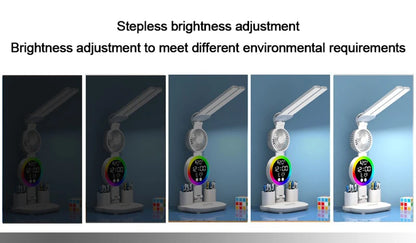 Rechargeable LED Table Lamp with Fan and Clock - Smarsty