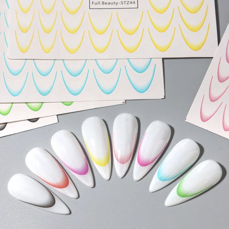 Gradient French Nail Art Stickers for Stunning Ombre Manicures - Smarsty