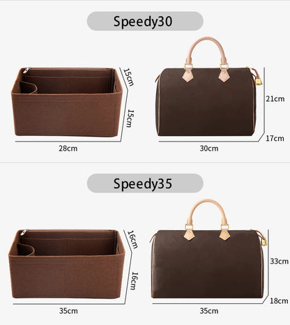 WUTA Felt Insert Bag Organizer For LV Speedy 20 25 30 35 Flap Handbag Inner Bag Makeup Travel Purse Storage Tote Bag Accessories