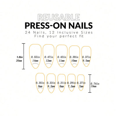 Wine Red Almond Press On Nails 24PCS High Saturation - Smarsty