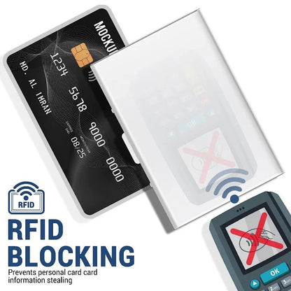 Anti-Scan ANTI RFID Blocking 6 Cards Aluminum Metal ID Bank Credit Card Holder Slim Wallet Case Business Card Protection Holder