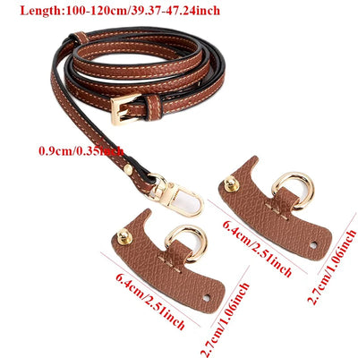 Bag Straps Set For Longchamp Leather Accessories Diy Mini Transformation Punch Free Shoulder Crossbody Conversion 100-120cm - Smarsty
