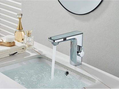 White Smart Sensor Basin Faucet with Digital Display - Smarsty