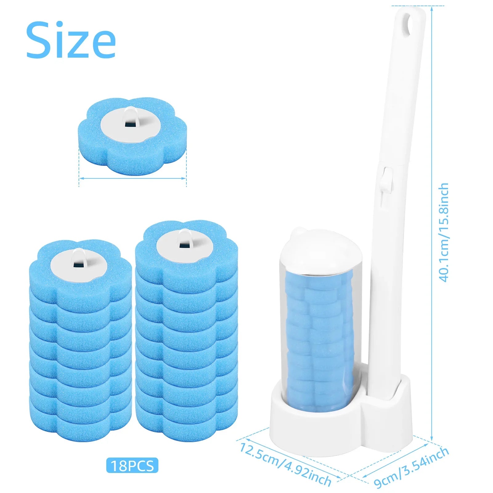 18/36Pcs Toilet Brush With Disposable Replacement Head Kits Upgrade Long Handle Bathroom Cleaning Brush For Home Wc Accessories - Smarsty