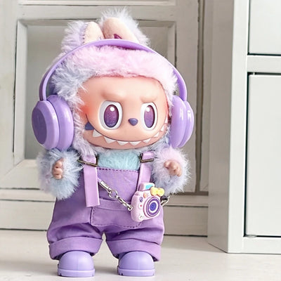 15/17Cm For Labubu Clothes Dolls Sitting Party 1St 2Nd 3Rd Headphones Overalls Shoes Set Apparel Accessories Lovely Outfit Gifts - Smarsty
