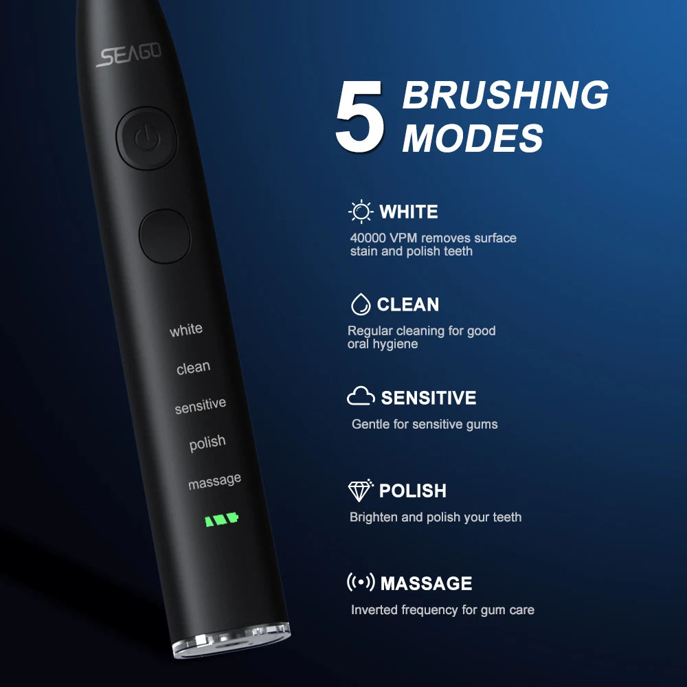 Seago Electric Sonic Toothbrush with Long Battery Life - Smarsty