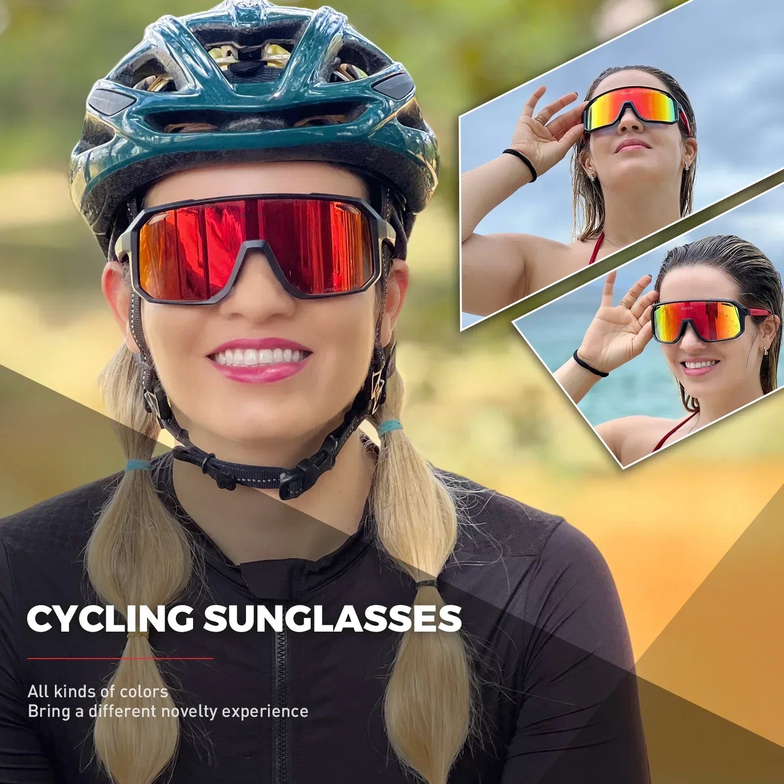 SCVCN Photochromic Cycling Glasses Bike Mountain Bicycle Golf UV400 Sunglasses Sport Protection Glasses for Men Women Baseball