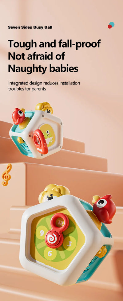 Montessori Sensory Toys Baby Busy Cube Activity Travel Toy Educational Learning Fidget Toys for Fine Motor Skills Children Gift - Smarsty