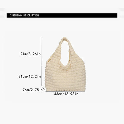 Crossbody Bag Pleated Embroidered Plaid Tote For Women - Smarsty