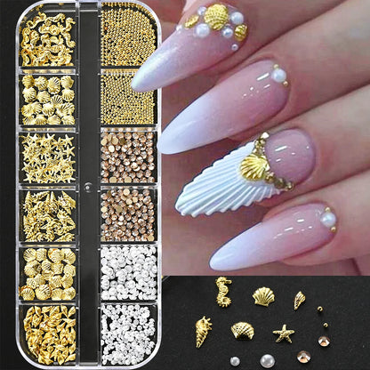 Ocean Gold Nail Art Charms for Stunning Manicure - Smarsty