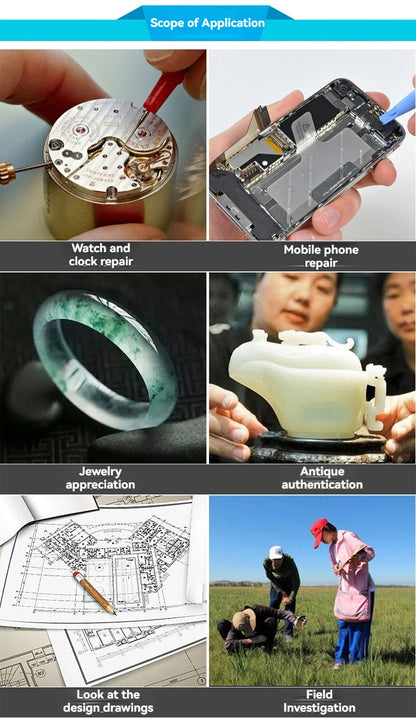 LED Magnifying Glass with Adjustable Magnification for Precision Viewing - Smarsty