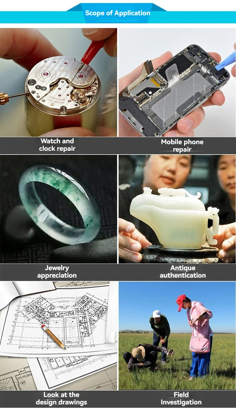LED Magnifying Glass with Adjustable Magnification for Precision Viewing - Smarsty
