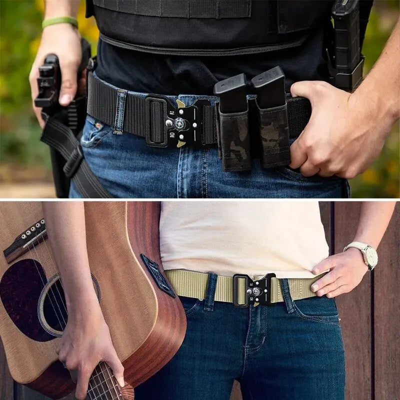 Men's Multi Function Tactical Canvas Belt with Compass - Smarsty
