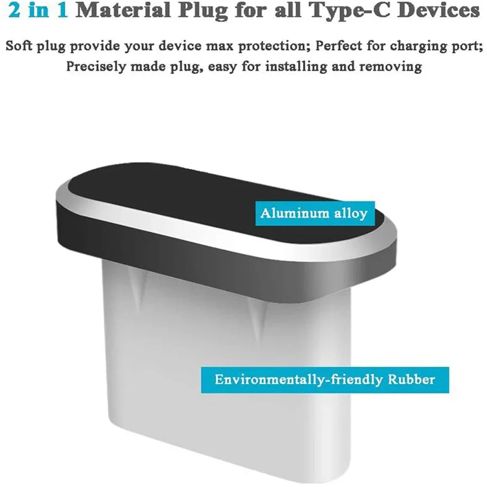 4Pcs USB C Dust Plug With Cleaning Brush Anti Dust USB-C Plug Cover Charging Port Cover Caps For Samsung Xiaomi All Type C Phone - Smarsty