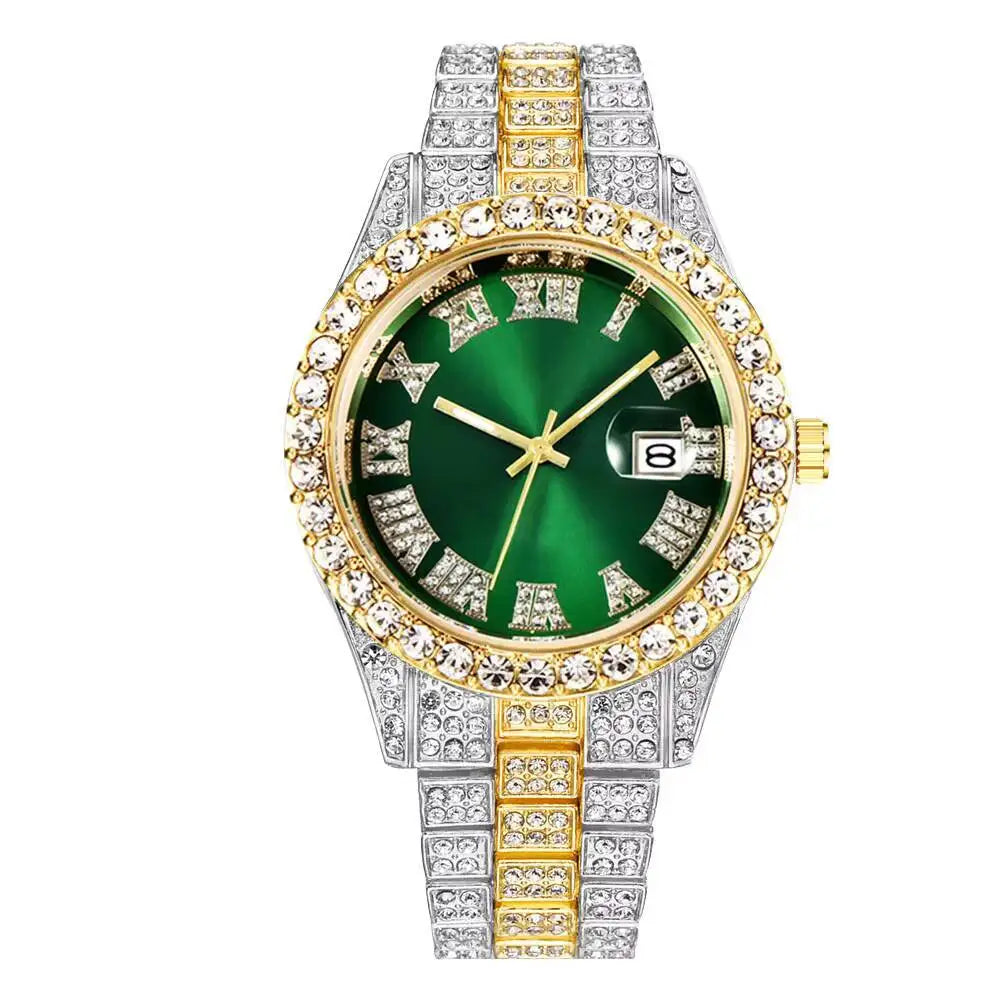 Luxury Diamond Quartz Watch for Men with Stainless Steel Strap - Smarsty